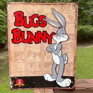 Bugs Bunny Looney Tunes Retro Cartoon Metal Tin Sign Wall Hanging| 12.5" x 16"